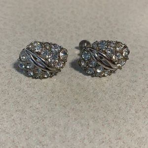 Bogoff vintage rhinestone screw back earrings